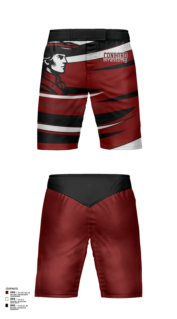 Fight Shorts, Concord Raiders, Wrestling, Teamtime, Team time, sublimation, custom sports apparel, team uniforms, spirit wear, spiritwear, sports uniforms, custom shirts, team store, custom team store, fundraiser sports, apparel fundraiser