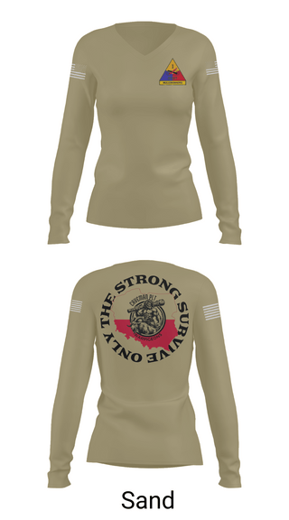 Womens Long Sleeve Vneck Shirt, 261st BSC CAVEMAN PLT, , Teamtime, Team time, sublimation, custom sports apparel, team uniforms, spirit wear, spiritwear, sports uniforms, custom shirts, team store, custom team store, fundraiser sports, apparel fundraiser