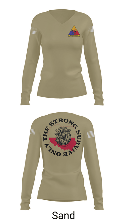 261st BSC CAVEMAN PLT 28746409 Women's Long Sleeve V-neck Shirt - 97