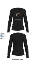 DJ CONTRACTORS 12982889 Women's Long Sleeve V-neck Shirt - 10