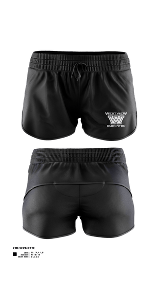 Womens Shorts, Westview Badminton, Spirit Store, Teamtime, Team time, sublimation, custom sports apparel, team uniforms, spirit wear, spiritwear, sports uniforms, custom shirts, team store, custom team store, fundraiser sports, apparel fundraiser