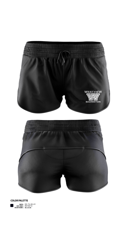 Womens Shorts, Westview Badminton, Spirit Store, Teamtime, Team time, sublimation, custom sports apparel, team uniforms, spirit wear, spiritwear, sports uniforms, custom shirts, team store, custom team store, fundraiser sports, apparel fundraiser