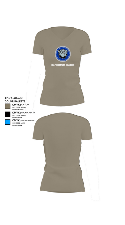 Bravo Company Bulldogs 26926733 Women's Short Sleeve V-neck Shirt - 64