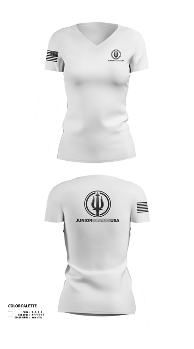 Junior Guards USA 66841563 Women's Short Sleeve V-neck Shirt - 602