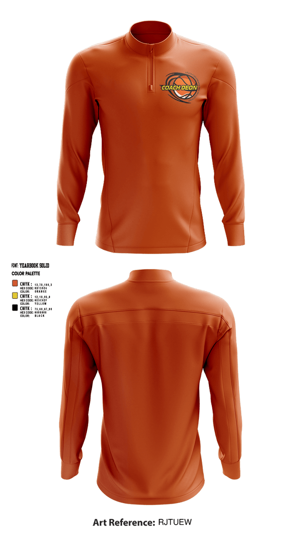 Quarter Zip Jacket, Coach Deon Fundamental Youth Basketball Training, Men's Basketball, Teamtime, Team time, sublimation, custom sports apparel, team uniforms, spirit wear, spiritwear, sports uniforms, custom shirts, team store, custom team store, fundraiser sports, apparel fundraiser