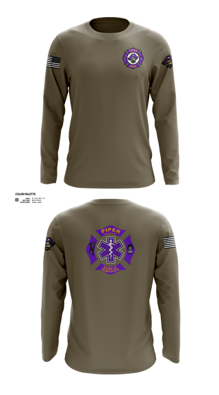 Long Sleeve Performance Shirt, Piper High School Public Services Academy, Fire Department, Teamtime, Team time, sublimation, custom sports apparel, team uniforms, spirit wear, spiritwear, sports uniforms, custom shirts, team store, custom team store, fundraiser sports, apparel fundraiser