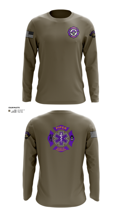 Piper High School Public Services Academy 74445509 Long Sleeve Performance Shirt 2
