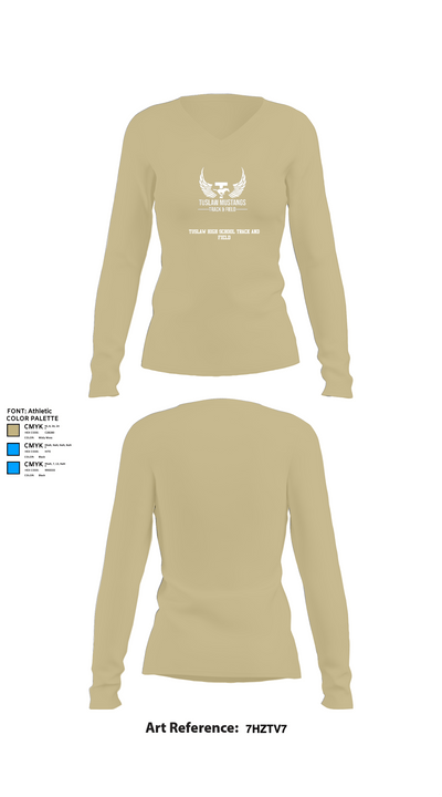 Tuslaw High School Track and Field 8216588 Women's Long Sleeve V-neck Shirt - 33