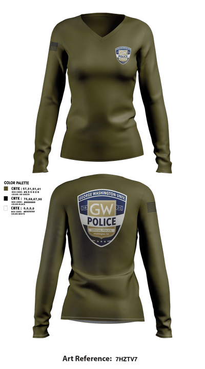 GWPD 22334714 Women's Long Sleeve V-neck Shirt - 1
