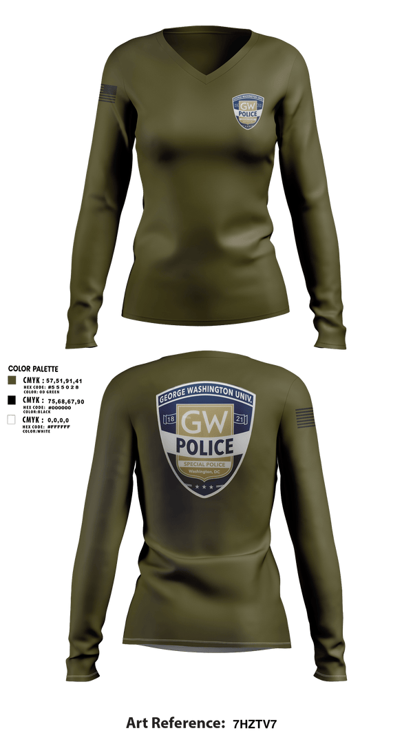 Womens Long Sleeve Vneck Shirt, GWPD, , Teamtime, Team time, sublimation, custom sports apparel, team uniforms, spirit wear, spiritwear, sports uniforms, custom shirts, team store, custom team store, fundraiser sports, apparel fundraiser