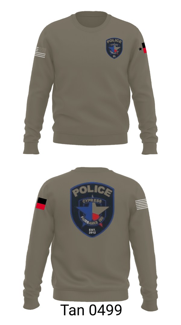 Crew Neck Sweatshirt, Cypress- Fairbanks ISD Police Department, Police, Teamtime, Team time, sublimation, custom sports apparel, team uniforms, spirit wear, spiritwear, sports uniforms, custom shirts, team store, custom team store, fundraiser sports, apparel fundraiser