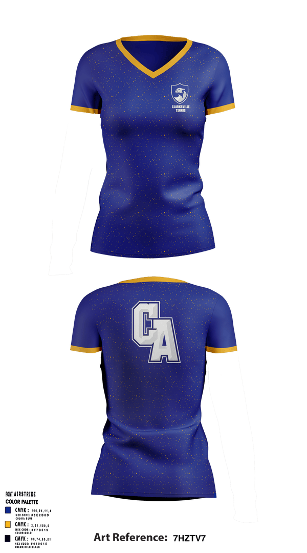 Womens Short Sleeve Vneck Shirt, Clarksville Academy Tennis, Tennis, Teamtime, Team time, sublimation, custom sports apparel, team uniforms, spirit wear, spiritwear, sports uniforms, custom shirts, team store, custom team store, fundraiser sports, apparel fundraiser