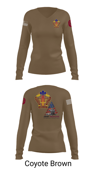 USA MEDDAC KAHC 77066596 Women's Long Sleeve V-neck Shirt - 17