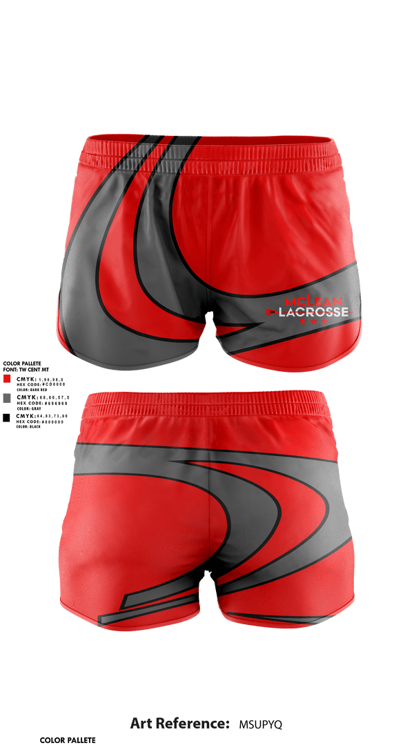 Womens Shorts, McLean Lacrosse, Men's Lacrosse, Teamtime, Team time, sublimation, custom sports apparel, team uniforms, spirit wear, spiritwear, sports uniforms, custom shirts, team store, custom team store, fundraiser sports, apparel fundraiser