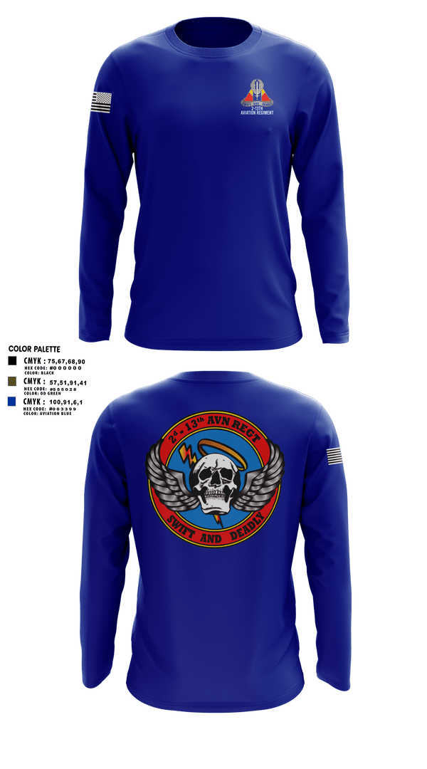 Long Sleeve Performance Shirt, A Co, 2-13th Aviation Regiment, , Teamtime, Team time, sublimation, custom sports apparel, team uniforms, spirit wear, spiritwear, sports uniforms, custom shirts, team store, custom team store, fundraiser sports, apparel fundraiser