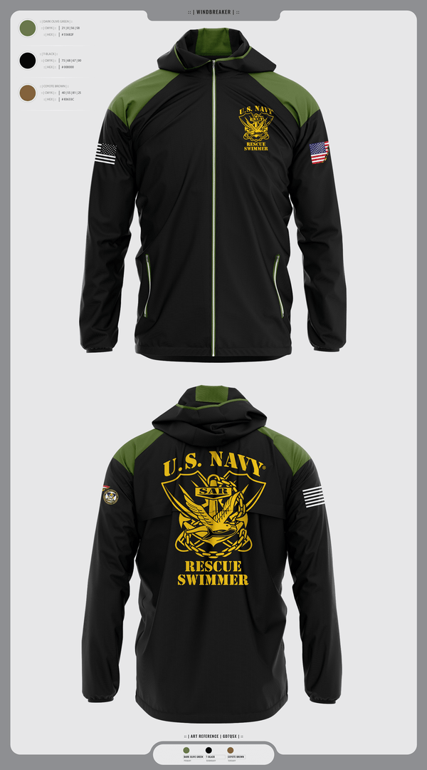 Windbreaker, Aircrew Rescue Swimmer, , Teamtime, Team time, sublimation, custom sports apparel, team uniforms, spirit wear, spiritwear, sports uniforms, custom shirts, team store, custom team store, fundraiser sports, apparel fundraiser
