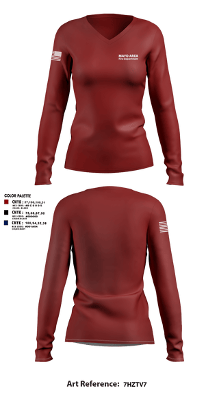 Womens Long Sleeve Vneck Shirt, Mayo Area Fire Department, , Teamtime, Team time, sublimation, custom sports apparel, team uniforms, spirit wear, spiritwear, sports uniforms, custom shirts, team store, custom team store, fundraiser sports, apparel fundraiser