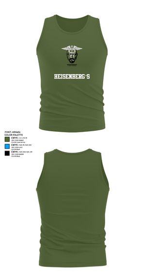 Tank Top, Heisenberg’s, Army, Teamtime, Team time, sublimation, custom sports apparel, team uniforms, spirit wear, spiritwear, sports uniforms, custom shirts, team store, custom team store, fundraiser sports, apparel fundraiser