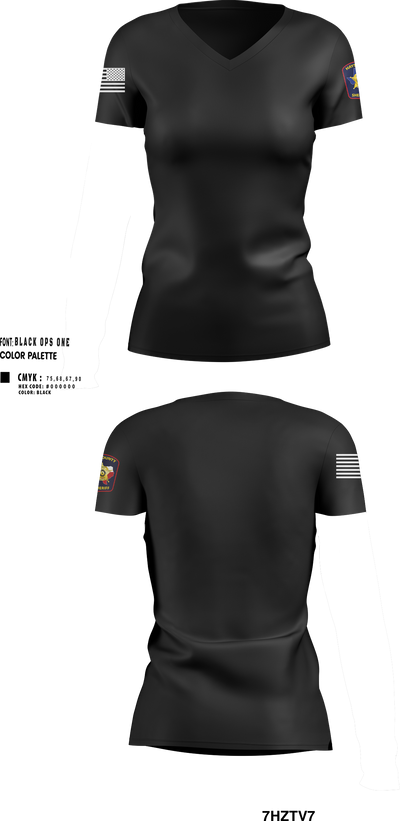Hays County Sheriff’s Office 39669531 Women's Short Sleeve V-neck Shirt - 300