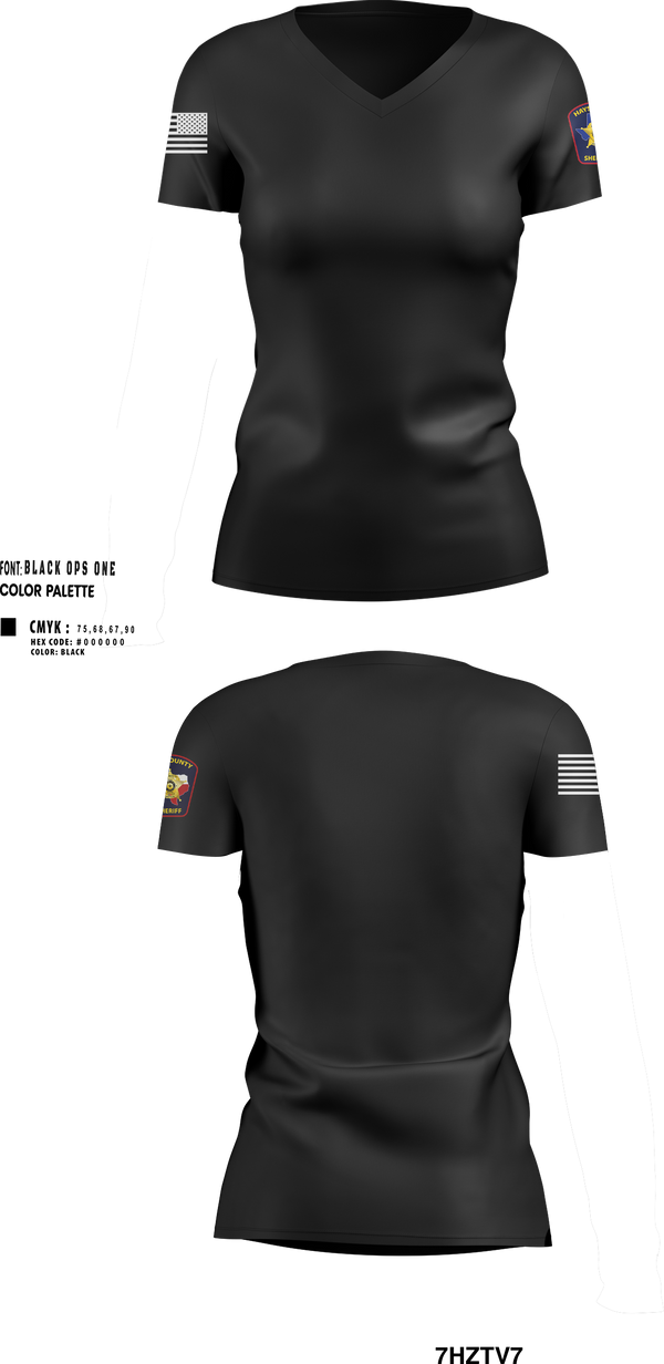 Womens Short Sleeve Vneck Shirt, Hays County Sheriff’s Office, , Teamtime, Team time, sublimation, custom sports apparel, team uniforms, spirit wear, spiritwear, sports uniforms, custom shirts, team store, custom team store, fundraiser sports, apparel fundraiser