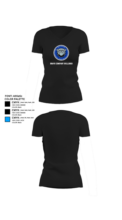 Bravo Company Bulldogs 26926733 Women's Short Sleeve V-neck Shirt - 24