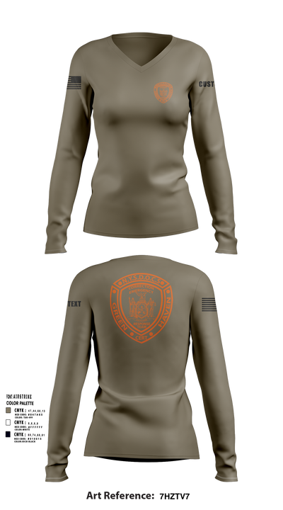 Green Haven CERT 13019233 Women's Long Sleeve V-neck Shirt - 111