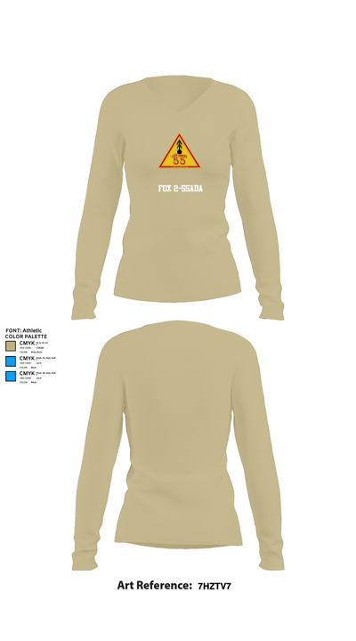 FOX 2-55ADA 481979 Women's Long Sleeve V-neck Shirt - 82