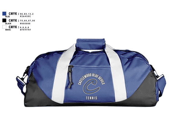 Duffle Bag, Castlewood Blue Devils, Tennis, Teamtime, Team time, sublimation, custom sports apparel, team uniforms, spirit wear, spiritwear, sports uniforms, custom shirts, team store, custom team store, fundraiser sports, apparel fundraiser