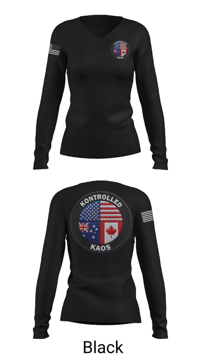 Kontrolled Kaos 4706470 Women's Long Sleeve V-neck Shirt - 37