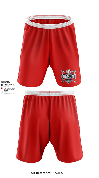 Alabama Diamond Youth Baseball 34695198 Athletic Shorts With Pockets - 4