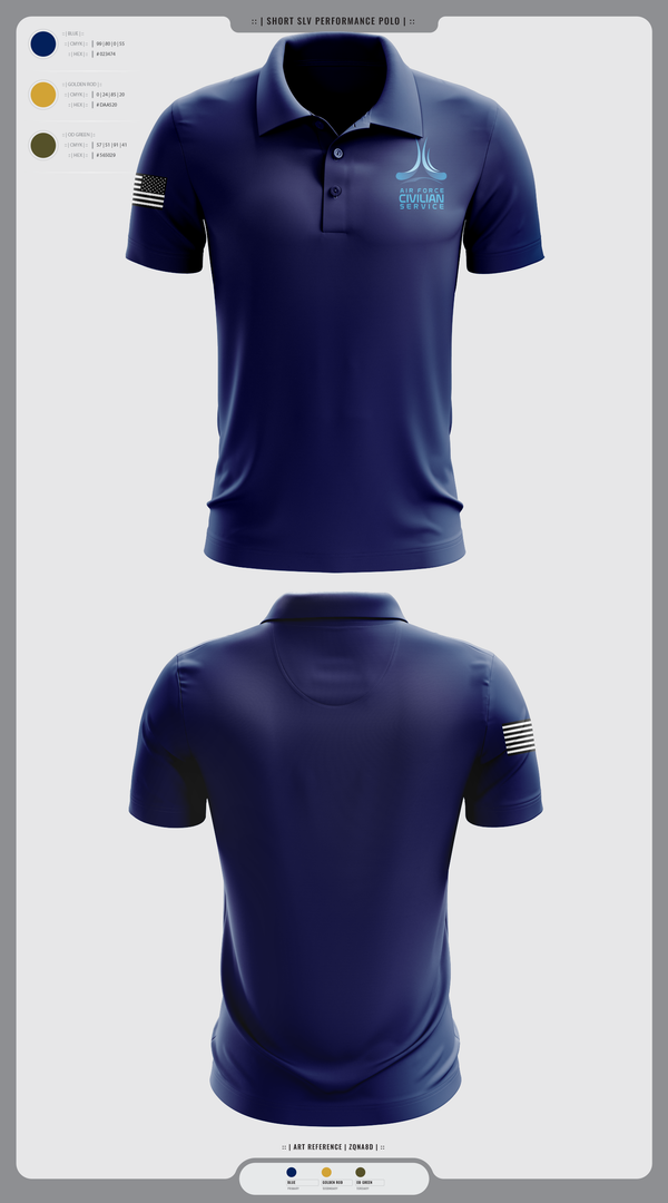 Short Sleeve Performance Polo, 9th Civil Engineer Squadron, , Teamtime, Team time, sublimation, custom sports apparel, team uniforms, spirit wear, spiritwear, sports uniforms, custom shirts, team store, custom team store, fundraiser sports, apparel fundraiser