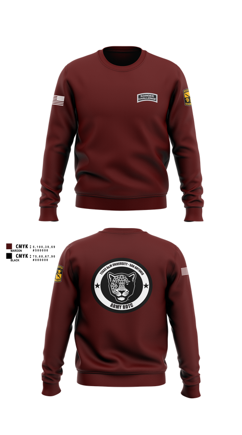 Crew Neck Sweatshirt, TAMUSA ROTC, Army, Teamtime, Team time, sublimation, custom sports apparel, team uniforms, spirit wear, spiritwear, sports uniforms, custom shirts, team store, custom team store, fundraiser sports, apparel fundraiser