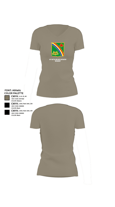 1st Battalion 69th Infantry Regiment 40459574 Women's Short Sleeve V-neck Shirt - 64