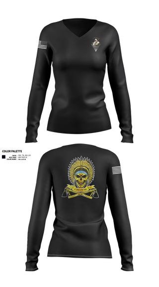 Womens Long Sleeve Vneck Shirt, Nightmare PLT, , Teamtime, Team time, sublimation, custom sports apparel, team uniforms, spirit wear, spiritwear, sports uniforms, custom shirts, team store, custom team store, fundraiser sports, apparel fundraiser