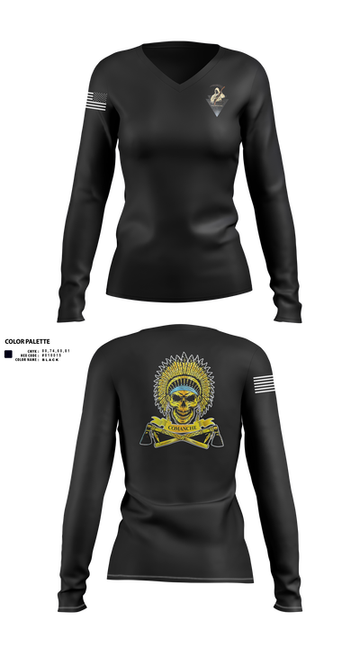 Nightmare PLT 23917777 Women's Long Sleeve V-neck Shirt - 1