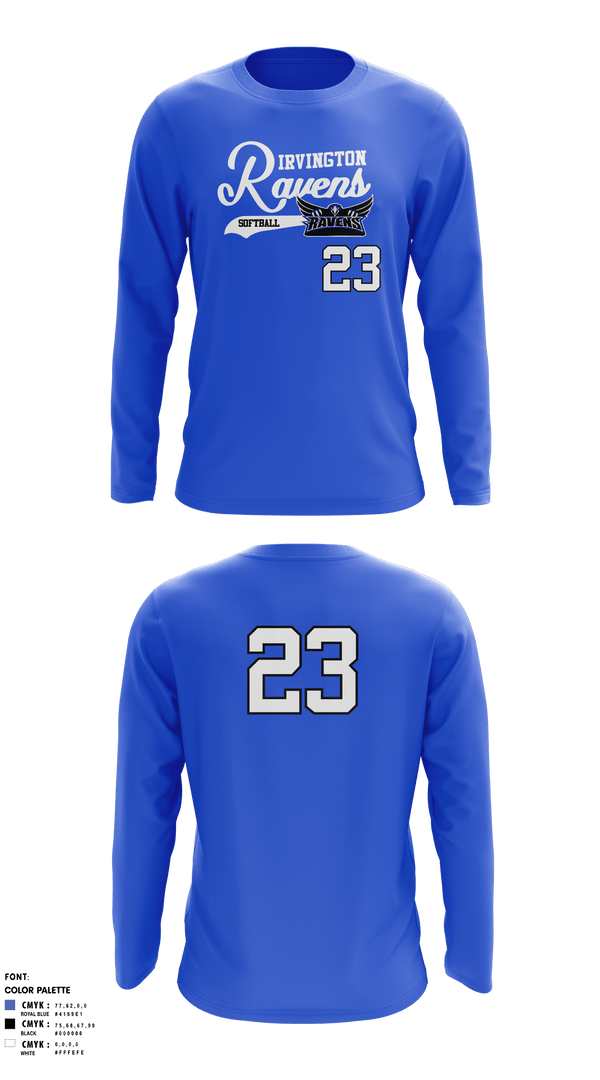 Long Sleeve Performance Shirt, Irvington Preparatory Academy Softball, Softball, Teamtime, Team time, sublimation, custom sports apparel, team uniforms, spirit wear, spiritwear, sports uniforms, custom shirts, team store, custom team store, fundraiser sports, apparel fundraiser