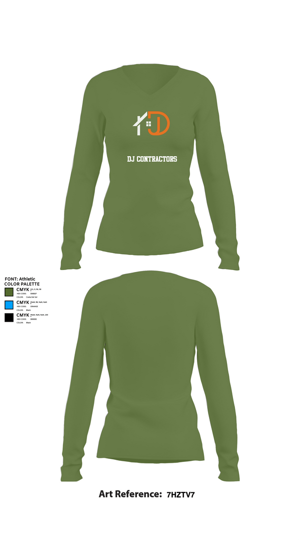 Womens Long Sleeve Vneck Shirt, DJ CONTRACTORS, , Teamtime, Team time, sublimation, custom sports apparel, team uniforms, spirit wear, spiritwear, sports uniforms, custom shirts, team store, custom team store, fundraiser sports, apparel fundraiser