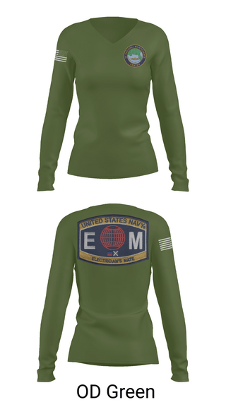Womens Long Sleeve Vneck Shirt, Outside Electrical, , Teamtime, Team time, sublimation, custom sports apparel, team uniforms, spirit wear, spiritwear, sports uniforms, custom shirts, team store, custom team store, fundraiser sports, apparel fundraiser