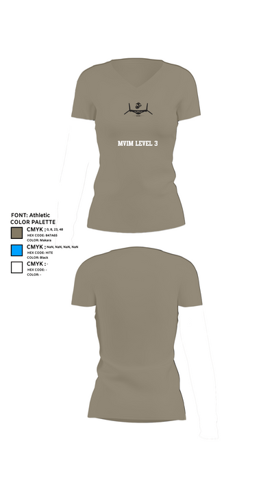 MVIM Level 3 52585841 Women's Short Sleeve V-neck Shirt - 64