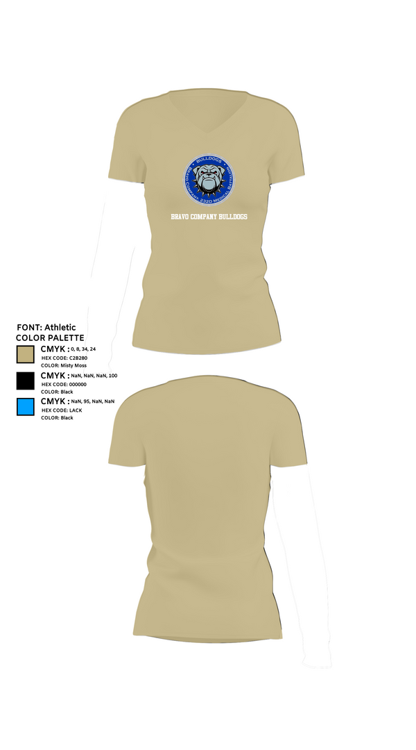 Womens Short Sleeve Vneck Shirt, Bravo Company Bulldogs, , Teamtime, Team time, sublimation, custom sports apparel, team uniforms, spirit wear, spiritwear, sports uniforms, custom shirts, team store, custom team store, fundraiser sports, apparel fundraiser