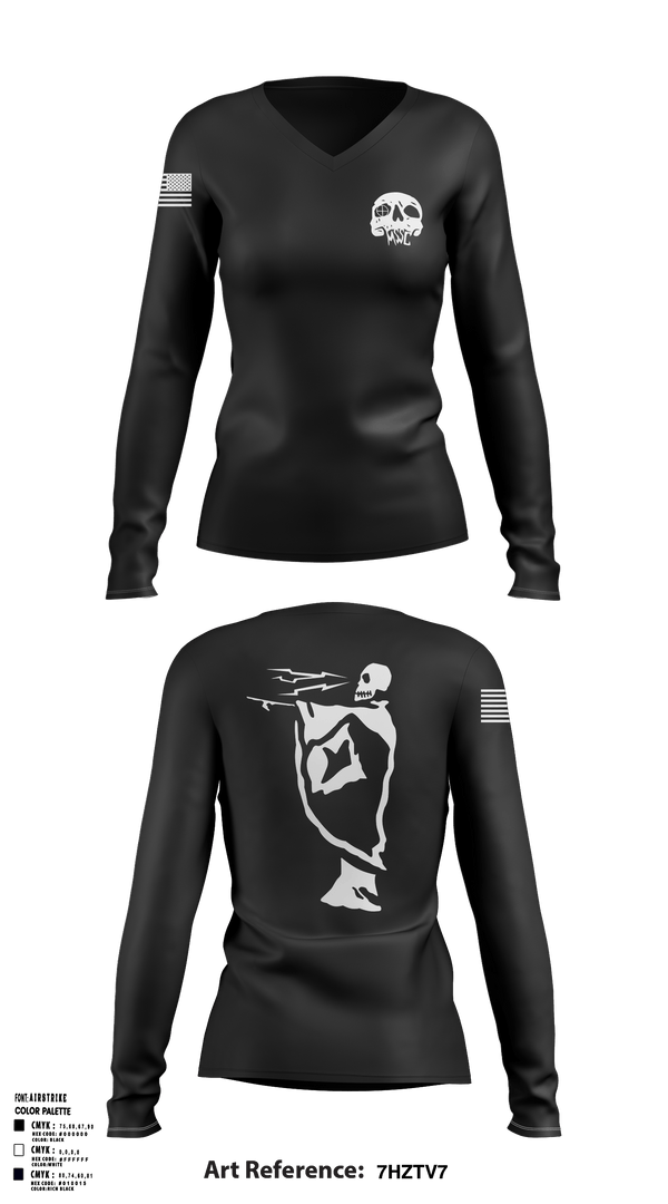 Womens Long Sleeve Vneck Shirt, First battalion first Marines, , Teamtime, Team time, sublimation, custom sports apparel, team uniforms, spirit wear, spiritwear, sports uniforms, custom shirts, team store, custom team store, fundraiser sports, apparel fundraiser