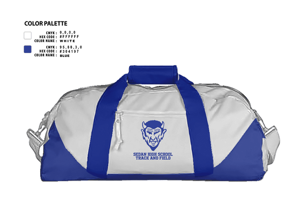 Duffle Bag, Sedan High School Track and Field, Track & Field, Teamtime, Team time, sublimation, custom sports apparel, team uniforms, spirit wear, spiritwear, sports uniforms, custom shirts, team store, custom team store, fundraiser sports, apparel fundraiser