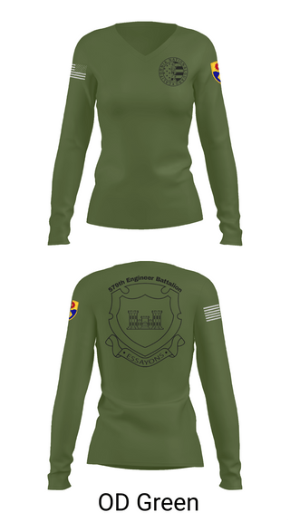 Womens Long Sleeve Vneck Shirt, 132d MRBC, 579th EN BN, 49th MP DIV, , Teamtime, Team time, sublimation, custom sports apparel, team uniforms, spirit wear, spiritwear, sports uniforms, custom shirts, team store, custom team store, fundraiser sports, apparel fundraiser