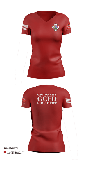 Womens Short Sleeve Vneck Shirt, Groton City Fire Department, , Teamtime, Team time, sublimation, custom sports apparel, team uniforms, spirit wear, spiritwear, sports uniforms, custom shirts, team store, custom team store, fundraiser sports, apparel fundraiser