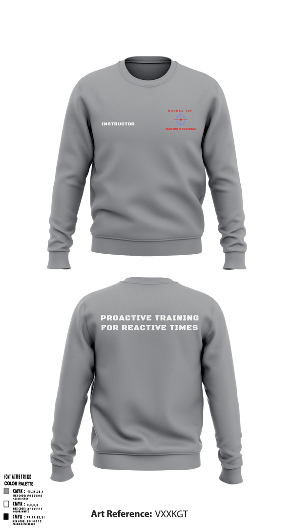 Crew Neck Sweatshirt, Double Tap Tactics, , Teamtime, Team time, sublimation, custom sports apparel, team uniforms, spirit wear, spiritwear, sports uniforms, custom shirts, team store, custom team store, fundraiser sports, apparel fundraiser