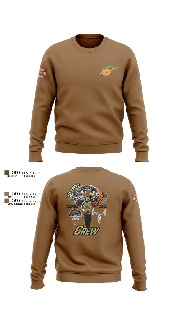 Crew Neck Sweatshirt, Seminole / Orange Crew, , Teamtime, Team time, sublimation, custom sports apparel, team uniforms, spirit wear, spiritwear, sports uniforms, custom shirts, team store, custom team store, fundraiser sports, apparel fundraiser