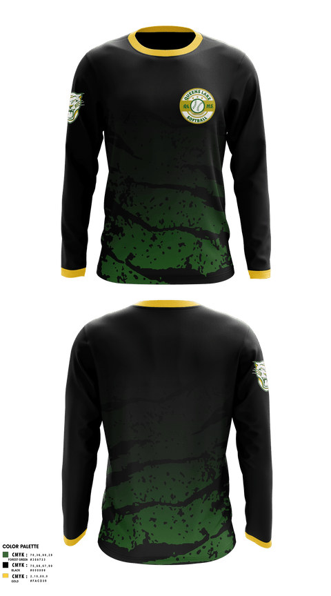Long Sleeve Performance Shirt, Queens Lake Panthers, Softball, Teamtime, Team time, sublimation, custom sports apparel, team uniforms, spirit wear, spiritwear, sports uniforms, custom shirts, team store, custom team store, fundraiser sports, apparel fundraiser