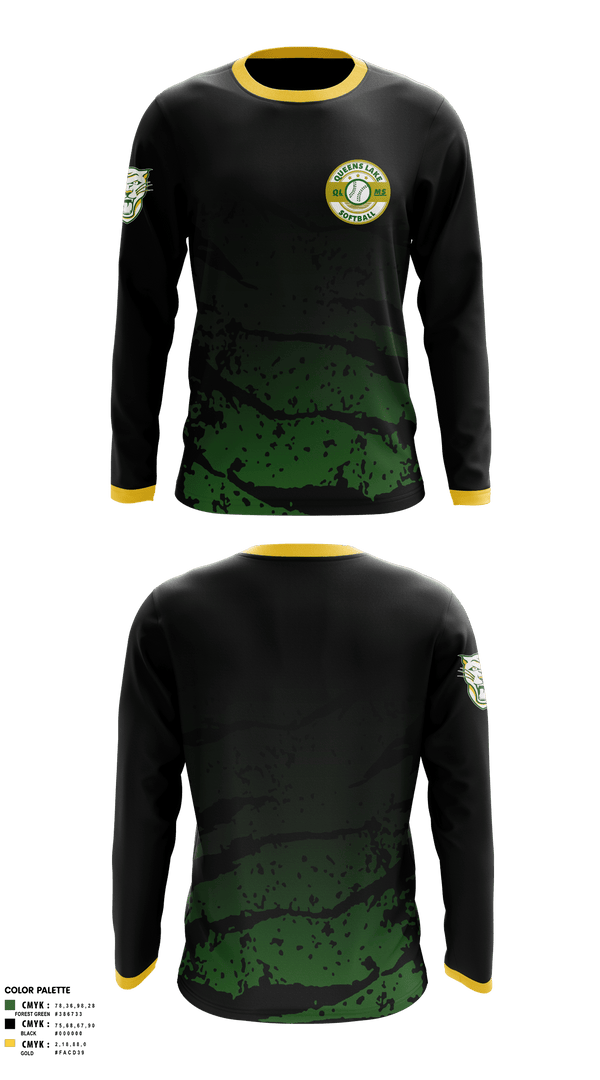 Long Sleeve Performance Shirt, Queens Lake Panthers, Softball, Teamtime, Team time, sublimation, custom sports apparel, team uniforms, spirit wear, spiritwear, sports uniforms, custom shirts, team store, custom team store, fundraiser sports, apparel fundraiser