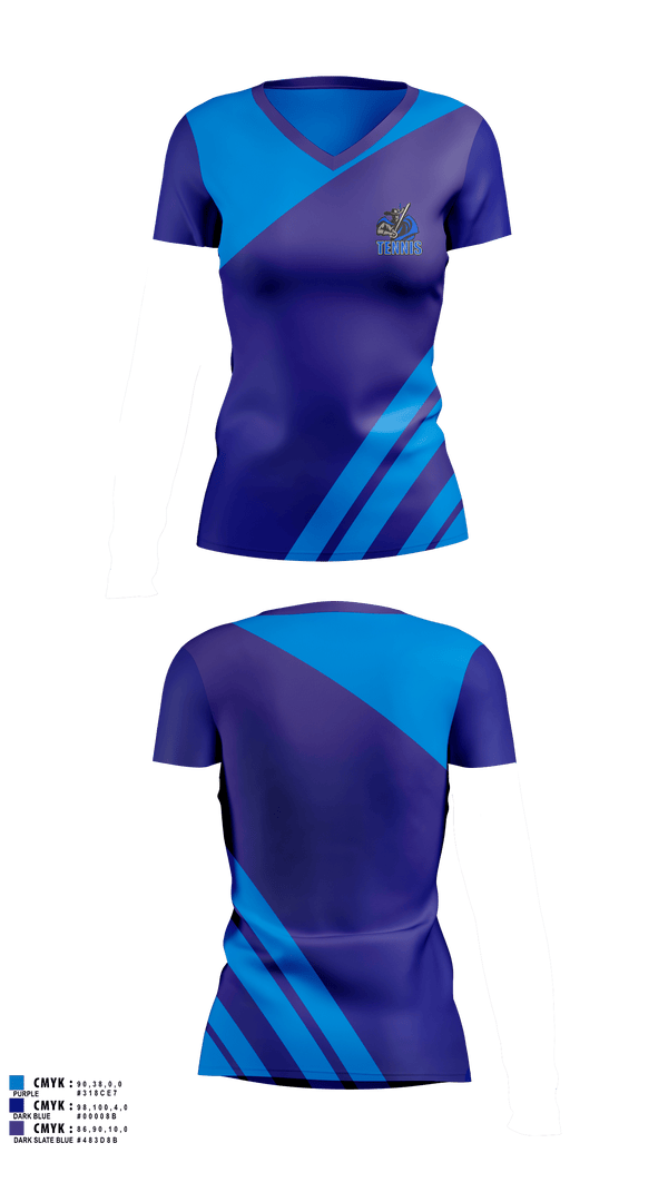 Womens Short Sleeve Vneck Shirt, ST. THOMAS MORE, Tennis, Teamtime, Team time, sublimation, custom sports apparel, team uniforms, spirit wear, spiritwear, sports uniforms, custom shirts, team store, custom team store, fundraiser sports, apparel fundraiser