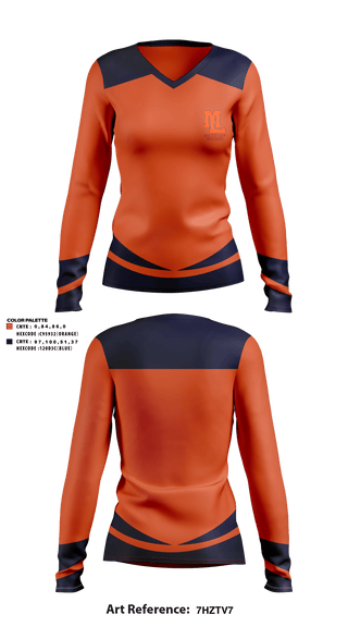 Womens Long Sleeve Vneck Shirt, Mountain Lakes High School Field Hockey, Field Hockey, Teamtime, Team time, sublimation, custom sports apparel, team uniforms, spirit wear, spiritwear, sports uniforms, custom shirts, team store, custom team store, fundraiser sports, apparel fundraiser